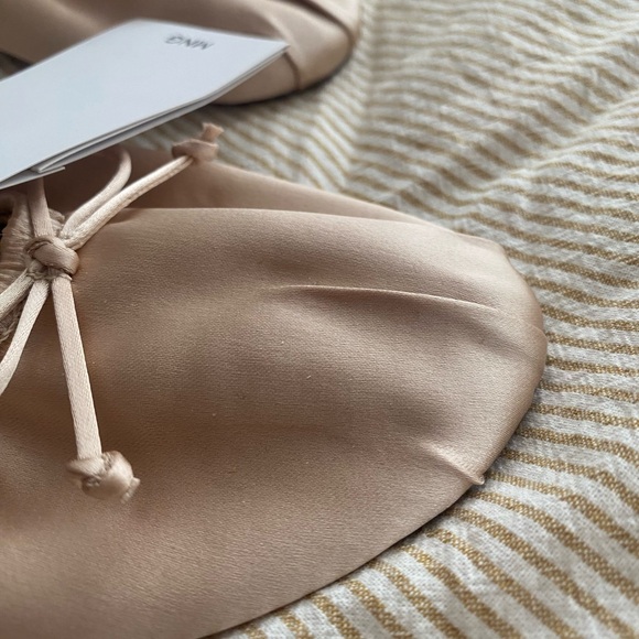 Mango Pink Tan Satin Ballet Flats - Picture 2 of 7